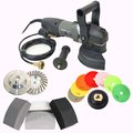 Hardin 5" Var Speed Polisher, 4" Diamond Turbo Grinding Cup Wheel w/Electroplated Hnd Pad, 8pc 5" Dmnd Pads BRTEB680KIT